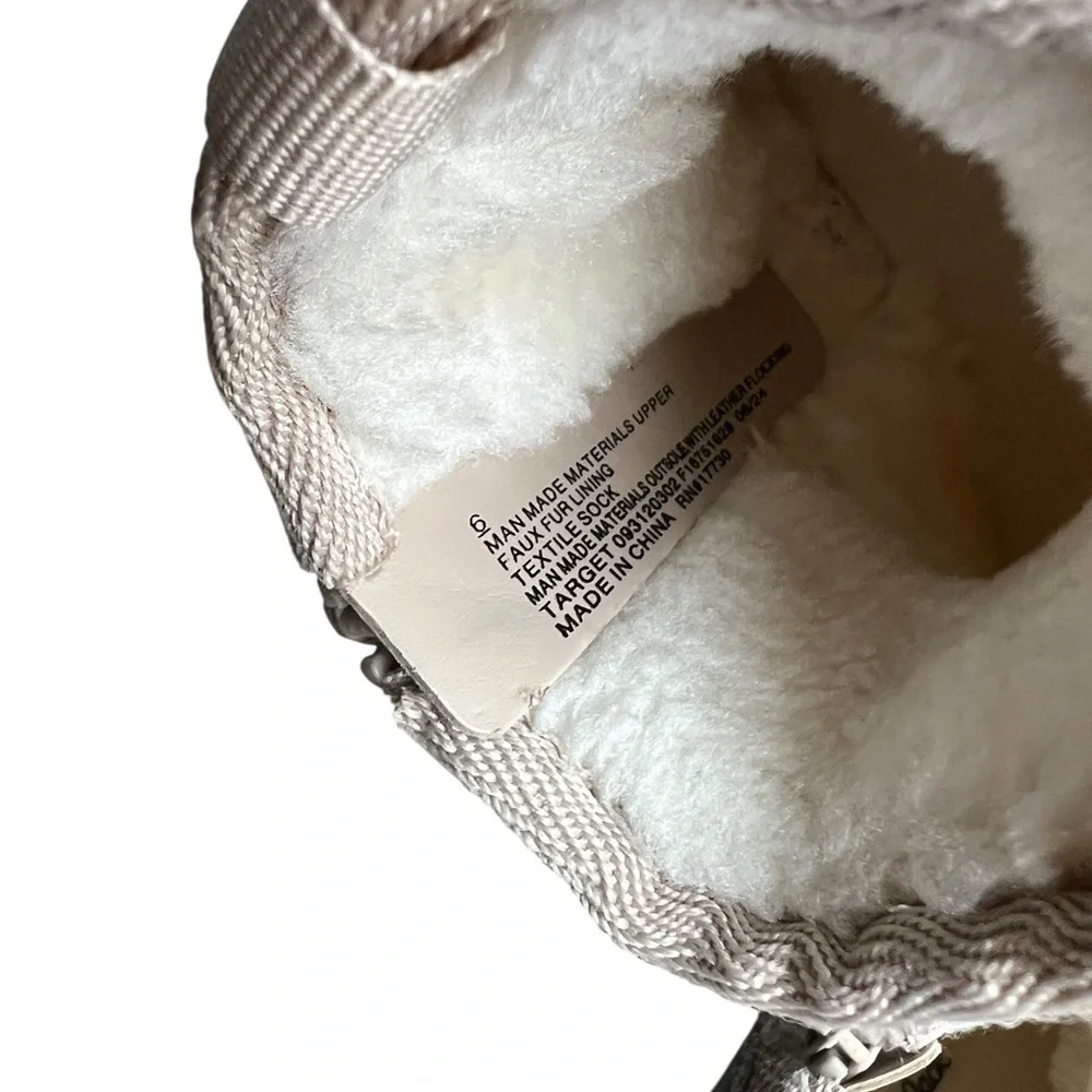Cat & Jack Gold Sparkle Glitter Toddler Arlo‎ Shearling Style Boots 6